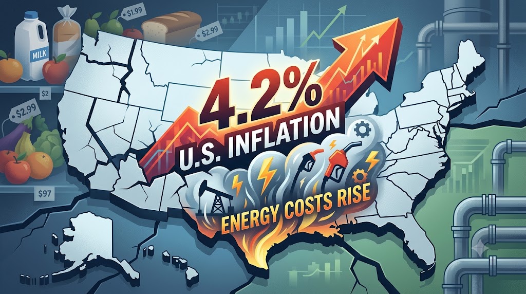 U.S. Inflation Climbs to 4.2% as Energy Costs Rise